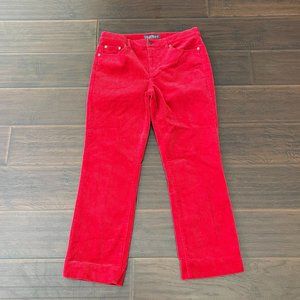 Lauren Jean.Co Ralph Lauren Women's Red Corduroy Classic Straight Pants Size 10